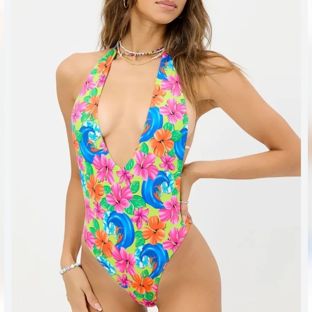 New!Frankie's Bikinis Paulina One Piece in Neon‎ Surfer